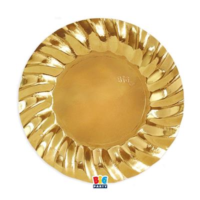PIATTI WAVY ORO METALLIZZATO 25CM 6PZ