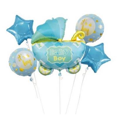 PALLONCINI MYLAR CARROZZINA CELESTE 5PZ