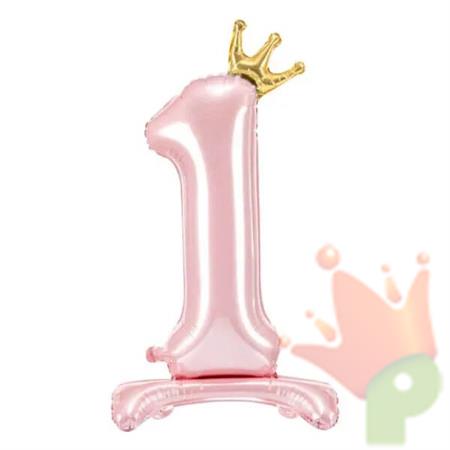 PALLONCINO MYLAR NUMERO 1 ROSA 85CM