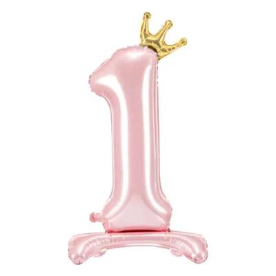PALLONCINO MYLAR NUMERO 1 ROSA 85CM