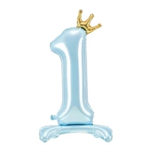 PALLONCINO MYLAR NUMERO 1 CELESTE 85CM