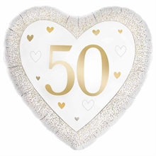 PALLONINO MYLAR CUORE 50° ANNIVERSARIO 45CM