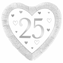 PALLONCINO MYLAR CUORE 25 ANNIVERSARIO 45CM