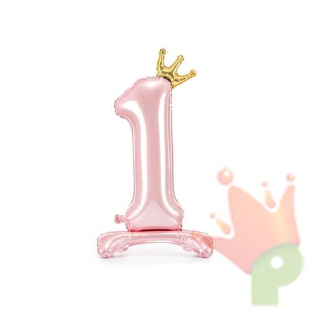 PALLONCINO MYLAR NUMERO 1 ROSA 84CM