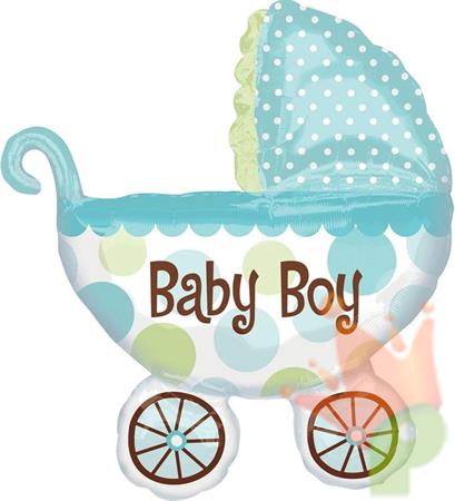 PALLONCINO MYLAR SUPERSHAPE CARROZZINA BABY BOY