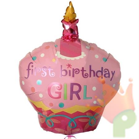 PALLONCINO SUPERSHAPE NUMERO 1 CUPCAKE ROSA 90CM