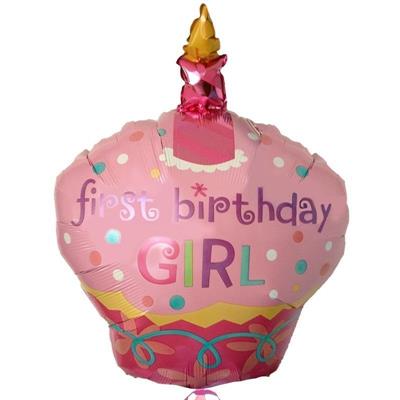 PALLONCINO SUPERSHAPE NUMERO 1 CUPCAKE ROSA 90CM