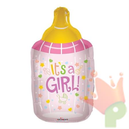 PALLONCINO MYLAR SUPERSHAPE BABY BIBERON ROSA 91CM