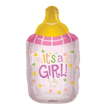 PALLONCINO MYLAR SUPERSHAPE BABY BIBERON ROSA 91CM
