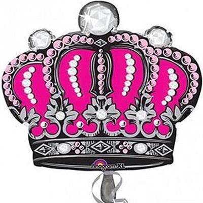 PALLONCINO MYLAR SUPERSHAPE CORONA ROSA 66CM