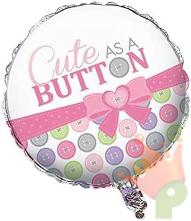 PALLONCINO MYLAR CUTE BUTTON GIRL 45CM