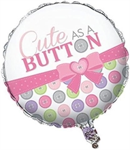 PALLONCINO MYLAR CUTE BUTTON GIRL 45CM
