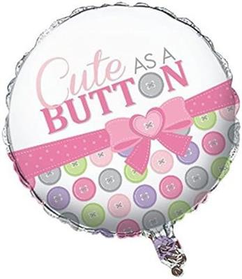 PALLONCINO MYLAR CUTE BUTTON GIRL 45CM