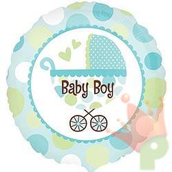 PALLONCINO MYLAR BABY BOY BUGGY 45CM