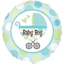 PALLONCINO MYLAR BABY BOY BUGGY 45CM