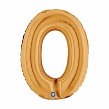 PALLONCINO MYLAR NUMERO 0 ORO 14 36CM