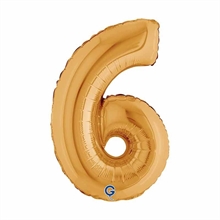 PALLONCINO MYLAR NUMERO 6 ORO 14 36CM