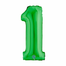 PALLONCINO MYLAR NUMERO 1 VERDE 14 36CM