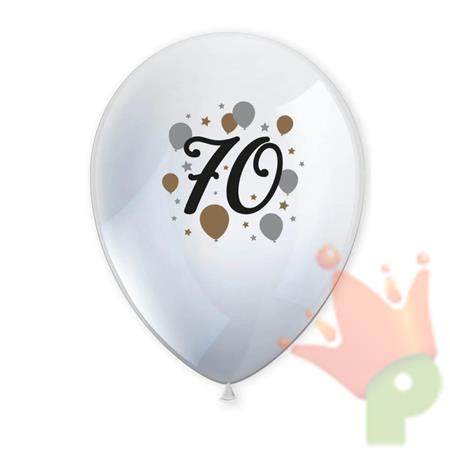 PALLONCINI IN LATTICE 70 ANNI 27CM 6PZ