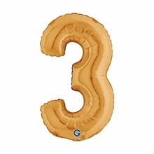 PALLONCINO MYLAR NUMERO 3 ORO 14 36CM