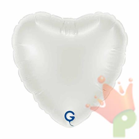 PALLONCINO MYLAR CUORE BIANCO 45CM