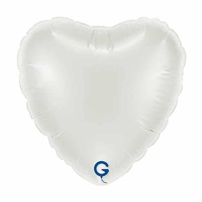 PALLONCINO MYLAR CUORE BIANCO 45CM