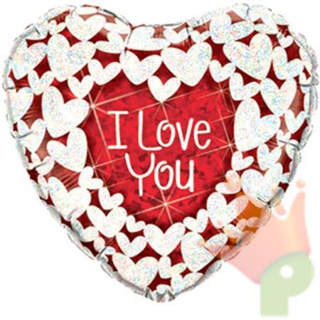 PALLONCINO MYLAR CUORE LOVE YOU GLITTERATO 91CM