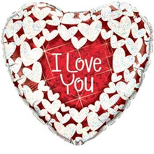 PALLONCINO MYLAR CUORE LOVE YOU GLITTERATO 91CM