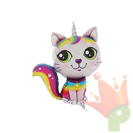 PALLONCINO MYLAR GATTOCORNO FUCSIA 89CM