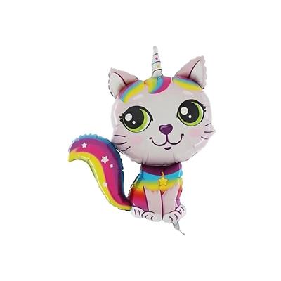 PALLONCINO MYLAR GATTOCORNO FUCSIA 89CM