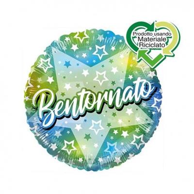 PALLONCINO MYLAR BENTORNATO STELLE TONDO 18INCH