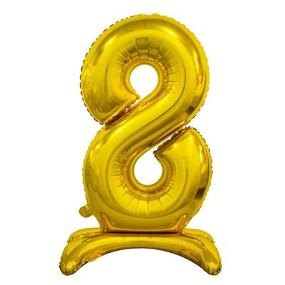 PALLONCINO MYLAR NUMERO 8 ORO 74CM