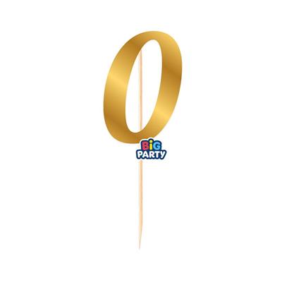 MINI CAKE TOPPER NUMERO 0 ORO METALLIZZATO