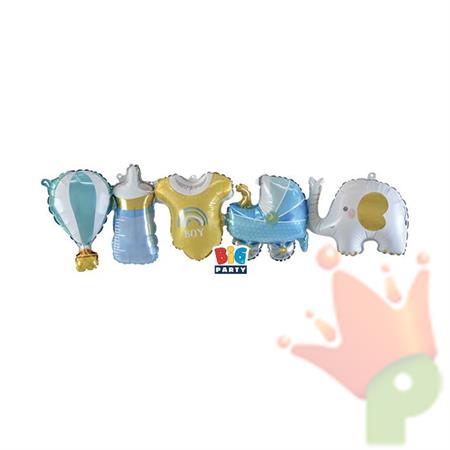 GHIRLANDA DI PALLONCINI BABY BLU 97X29CM
