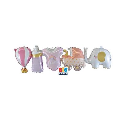 GHIRLANDA DI PALLONCINI BABY ROSA 97X29CM