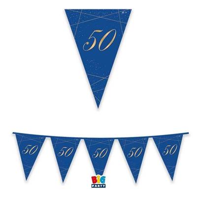 FESTONE IN CARTONE 50 ANNI BLU E ORO 3MT