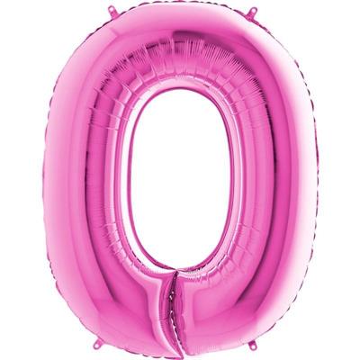 PALLONCINO MYLAR NUMERO 0 FUCSIA 100CM