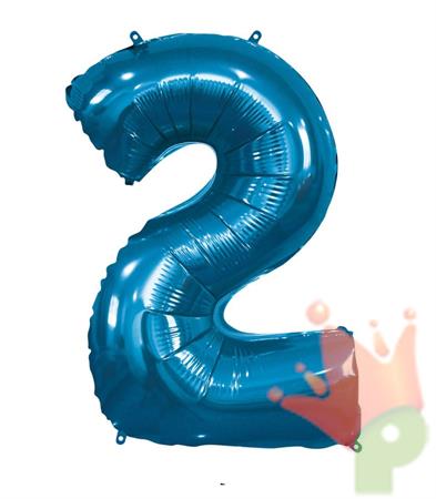 PALLONCINO MYLAR NUMERO 2 BLU 100CM