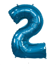 PALLONCINO MYLAR NUMERO 2 BLU 100CM