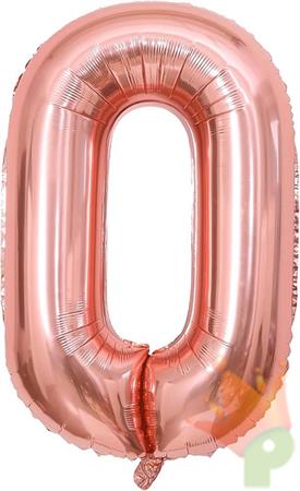 PALLONCINO MYLAR NUMERO 0 ROSE GOLD 100CM