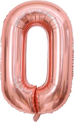 PALLONCINO MYLAR NUMERO 0 ROSE GOLD 100CM