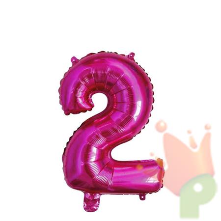 PALLONCINO MYLAR NUMERO 2 FUCSIA 36CM