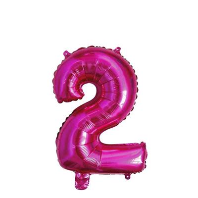 PALLONCINO MYLAR NUMERO 2 FUCSIA 36CM