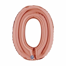 PALLONCINO MYLAR NUMERO 0 ROSE GOLD 36CM