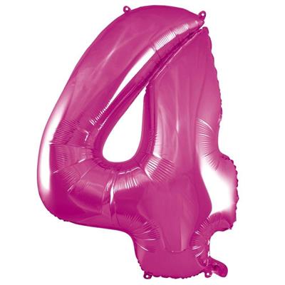 PALLONCINO MYLAR NUMERO 4 FUCSIA 100CM
