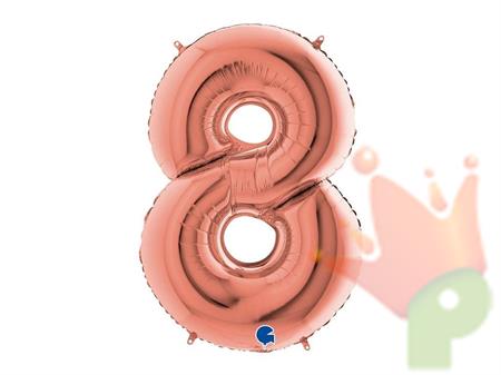 PALLONCINO MYLAR NUMERO 8 ROSE GOLD 100CM