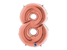 PALLONCINO MYLAR NUMERO 8 ROSE GOLD 100CM