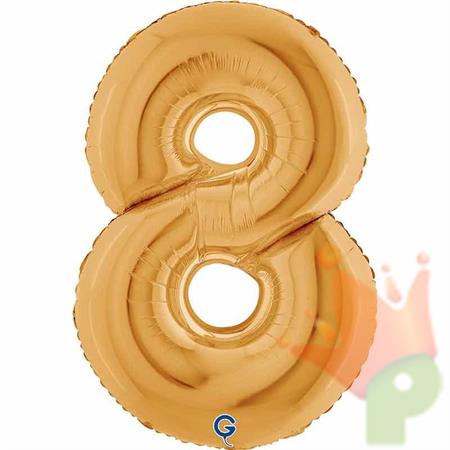 PALLONCINO MYLAR NUMERO 8 ORO 100CM