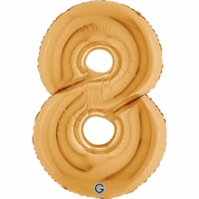 PALLONCINO MYLAR NUMERO 8 ORO 100CM