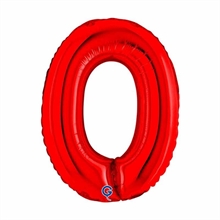 PALLONCINO MYLAR NUMERO 0 ROSSO 36CM